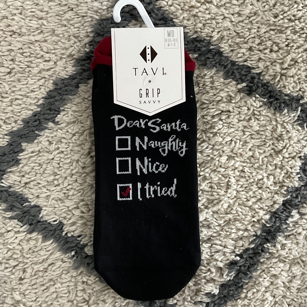 Pure Barre Black and Red Women's Socks